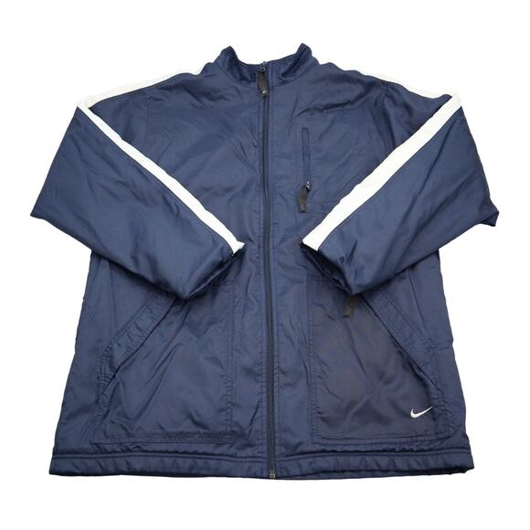 Nike Jacket Mens L Blue Long Sleeve Zipper Pockets High Neck Full Zipper - Picture 1 of 16